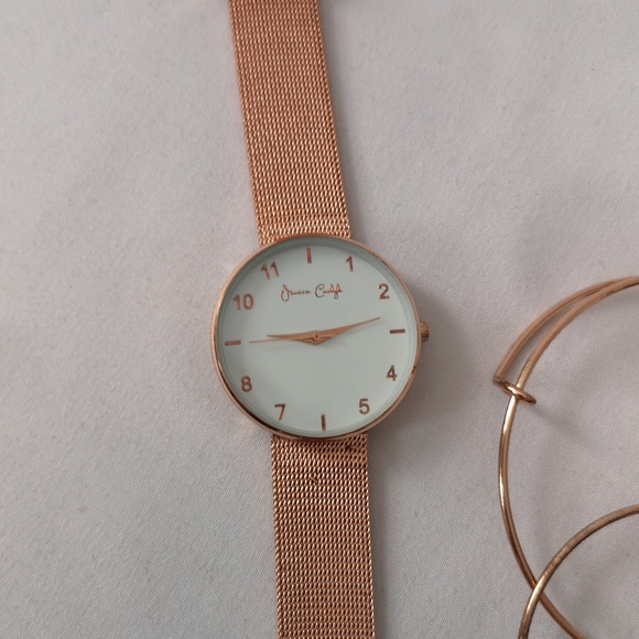 Jessica Carlyle Rose Gold Watch and Four Matching Bracelet Set in Box - Picture 2 of 8
